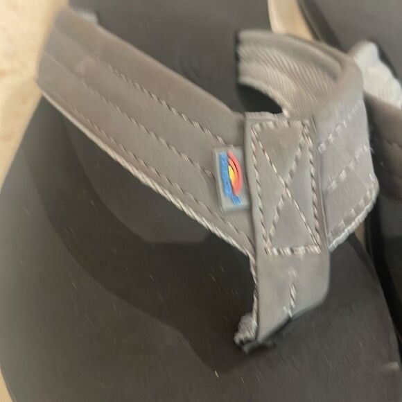 Rainbow black flip flops SZ 2/3 - Picture 2 of 5